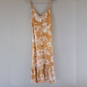 Roxy orange and white floral dress size small